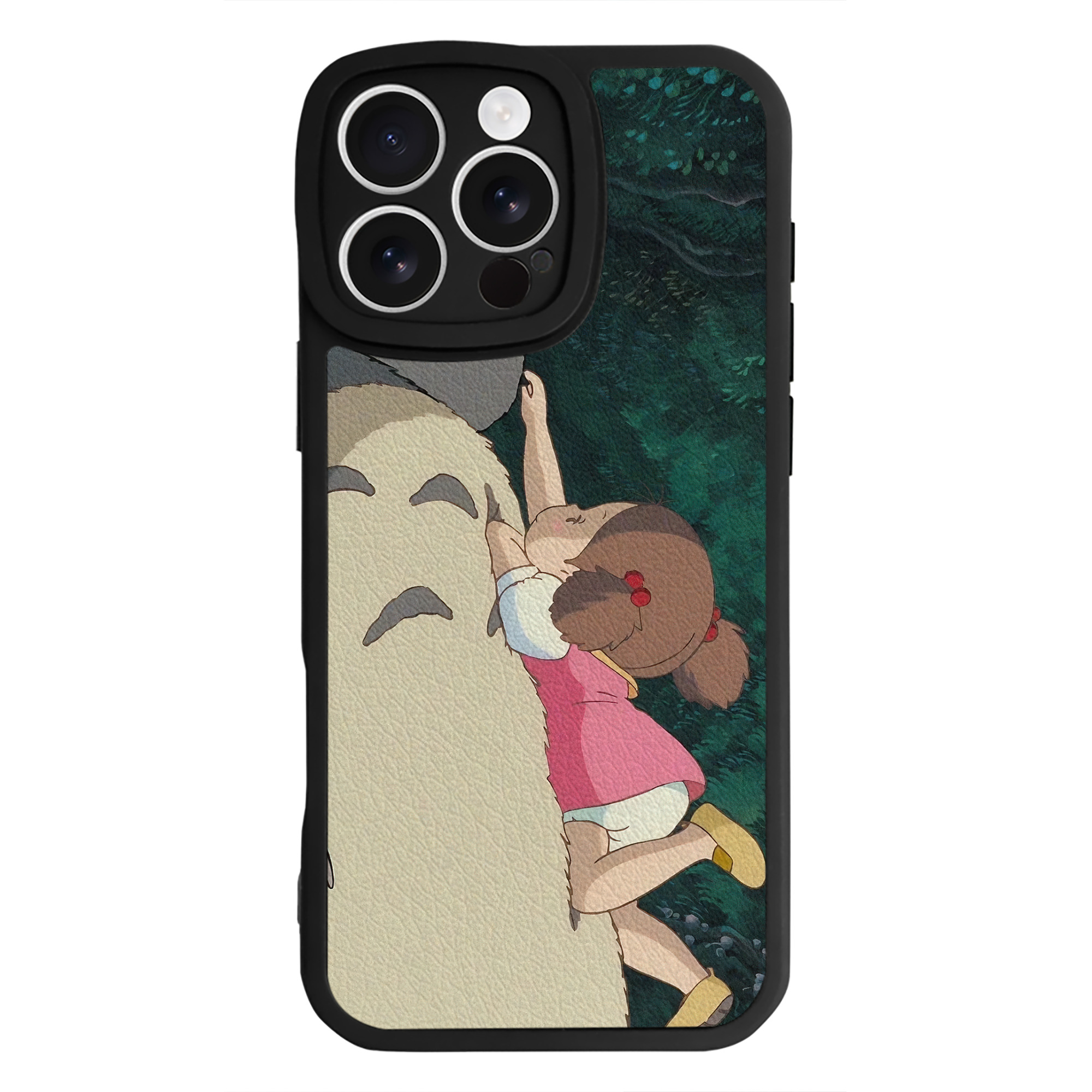 （画像用） となりのトトロ 草壁メイ 草壁サツキ My Neighbor Totoro Satsuki Kusakabe Mei Kusakabe 【iPhone 16シリーズ対応】シリコンスマホケース（レザー調） 材質：シリコン